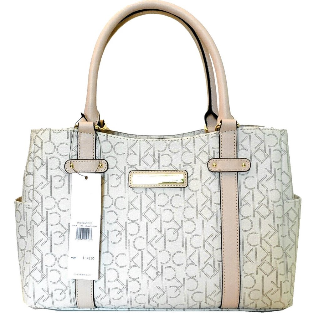 CALVIN KLEIN LOGO WOMEN'S SATCHEL HANDBAG TOTE
